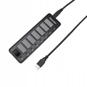 7-portowy koncentrator USB 3.0 z zasilaczem 12 V