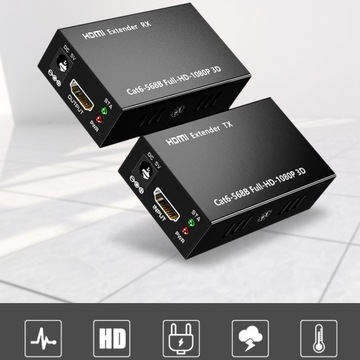 Удлинитель HDMI Передатчик Приемник Передатчик 1080P HD Ethernet Cat6 60 м