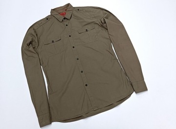 HUGO BOSS SLIM LINE ELVIM FIRMOWA KOSZULA KHAKI r. XXL jak M