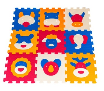 piankowa mata edukacyjna dla dzieci ZWIERZĄTKA puzzle 9 el.