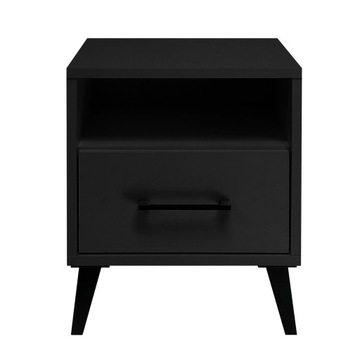 МАТОВЫЙ ЧЕРНЫЙ Тумбочка прикроватная В СБОРЕ Тумбочка для спальни LED ящик