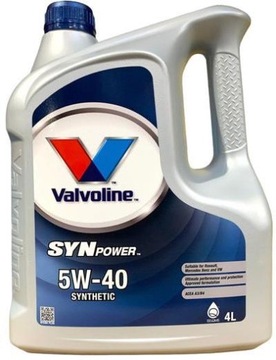 Olej silnikowy VALVOLINE SYNPOWER 5W40 4L + ZAWIESZKA SERWISOWA GRATIS