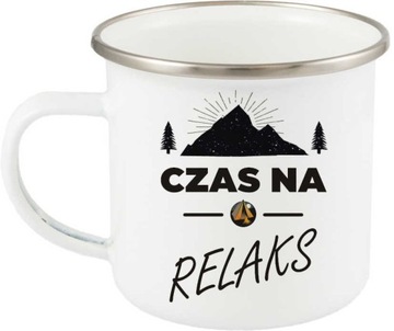 METALOWY KUBEK GARNUSZEK TURYSTYCZNY Czas na relaks wzór 03