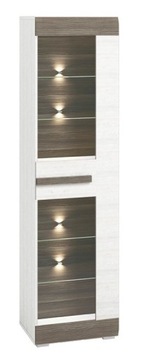 Witryna kredens z półkami do salonu BLANCO 02