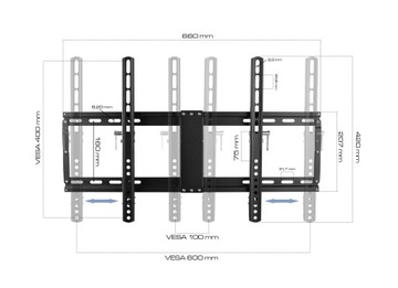 UCHWYT WIESZAK DO TELEWIZORA BARDZO MOCNY TV ŚCIENNY SLIM 32-85CALI 50KG