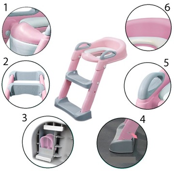 ТУАЛЕТ КРЫШКА ДЛЯ УНИТАЗА С ДЕТСКОЙ ЛЕСТНИЦОЙ, НЕСКОЛЬЗЯЩИМ СИДЕНЬЕМ, ПОДНОГКОЙ