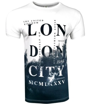 Koszulka męska t-shirt biały LONDON T660 r. XXL