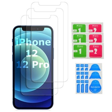 3x SZKŁO HARTOWANE 9H OCHRONNE szybka 3 sztuki do iPHONE 12 / 12 Pro
