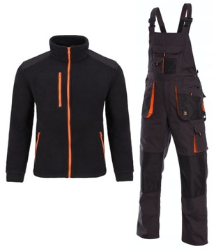 Ogrodniczki ROBOCZE + POLAR UBRANIE KOMPLET BHP 2X