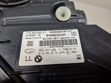 BMW 7 G11 2018 SVĚTLO LEVÝ SVĚTLOMET PŘEDNÍ ADAPTIVNÍ FULL LED 8499233-01 USA