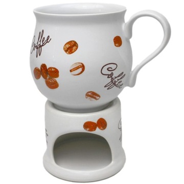 Kubek ceramiczny 0,4 l z podgrzewaczem ziarna kawy