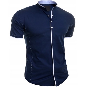 Koszula Męska Elegancka Stójka Ślub Komunia Casual