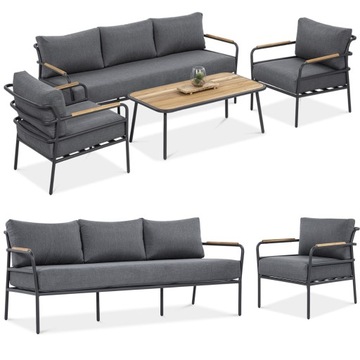 Zestaw Mebli Ogrodowych Wypoczynkowych ORCHID Sofa Fotel Stolik na Taras