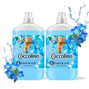 COCCOLINO FRESH&SOFT PŁYN DO PŁUKANIA TKANIN BLUE SPLASH 2 x 1,7L =136 PRAŃ