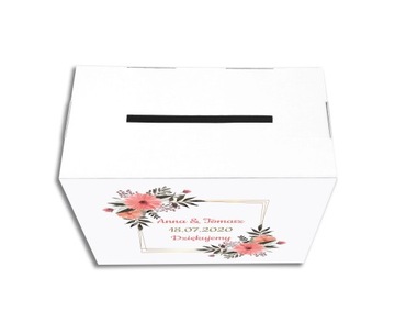 Pudełko na koperty z TWOIM nadrukiem KWIATY