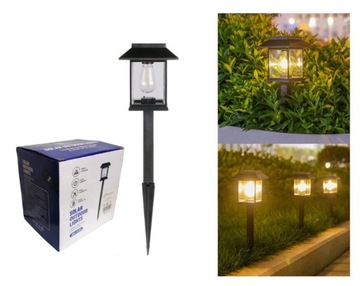 LAMPA SOLARNA OGRODOWA Mocna Czarna 40 cm