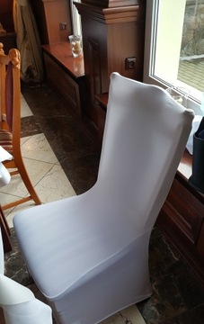 эластичные чехлы на стулья, белые, УНИВЕРСАЛЬНЫЕ