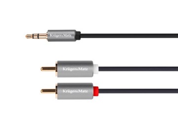 Kabel jack 3.5 stereo - 2RCA 10m KrugerMatz Basic