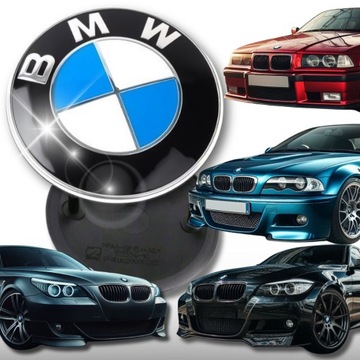 EMBLEMAT ZNACZEK LOGO BMW NA MASKĘ TYŁ PRZÓD 82MM E30E34E38E39E46E60E61X3X5