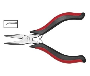 Szczypce wydłużone wygięte, mini 115 mm YT-2084