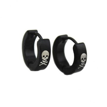 10xFashion Black Men Stal nierdzewna Punk Wzór