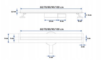 ЛИНЕЙНЫЙ СТОП SANITLINE SLIM 70см НИЗКИЙ 46мм