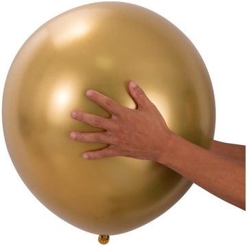 Balon Lateksowy KULA Złoty CHROM Chrzest Urodziny Komunia Do Girland XL