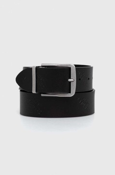 CALVIN KLEIN LEATHER BELT - PASEK CZARNY 100 MĘSKI