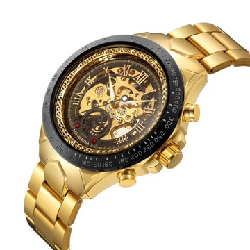 Zegarek męski Bezel Złote zegarki męskie zegarki
