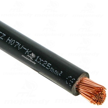 Przewód jednożyłowy kabel 1x25 linka LGY 1 x 25mm czarny 1m