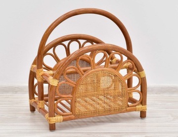 Газетница из ротанга, цвет коньяк