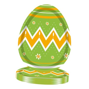 8 sztuk talerzy wielkanocnych, dekoracja stołu, tace wielkanocne, przekąska, zielone jajko