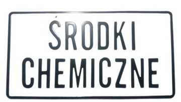 tabliczka ostrzegawcza ŚRODKI CHEMICZNE blacha