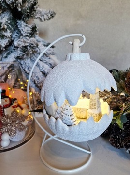 LED CHRISTMAS SCENE BALL, белый, модель B