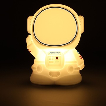 Силиконовый 8 LED USB ночник детский, белый, космонавт