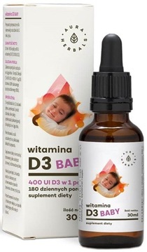 Aura Witamina D3 Baby krople dla dzieci 30 Ml