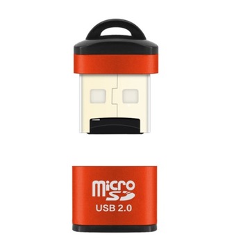 АДАПТЕР Устройство чтения карт памяти MicroSD USB 2.0 Красный Адаптер MICRO SD