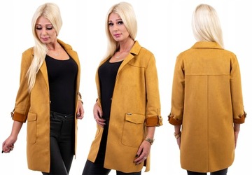 M140 BLUZA BLEZER KARDIGAN NARZUTKA ŻÓŁTA r. 38