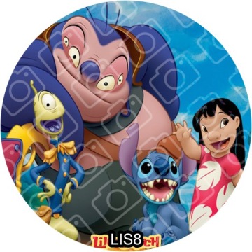 LILO I STITCH CAKE CAKE DECORATION 20cm Вафли с сахарной печатью