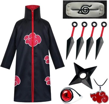 STRÓJ KOSTIUM ITACHI UCHIHA AKATSUKI NARUTO KUNAI ANIME KOMPLET XL