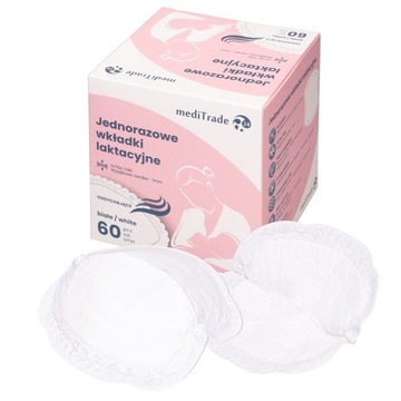 WKŁADKI LAKTACYJNE SUPER CIENKIE 1mm BARDZO CHŁONNE JAKOŚĆ PREMIUM * 60szt