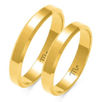 ZŁOTE OBRĄCZKI Pr 333 3 MM Płaskie FAZOWANE