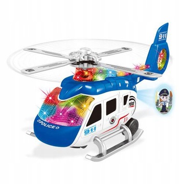 HELIKOPTER POLICJA NA BATERIE ŚWIATŁO DŹWIĘK SAMOLOT ŚMIGŁOWIEC