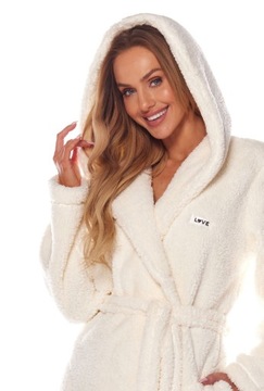 ХАЛАТ ЖЕНСКИЙ ДЛИННЫЙ ТЕПЛЫЙ ПУХОВЫЙ, РОЗОВЫЙ L