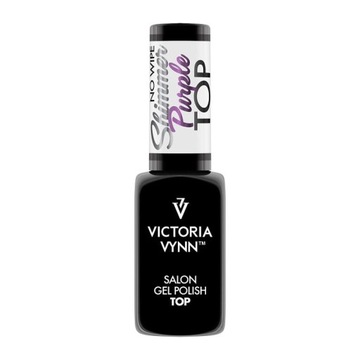 Top hybrydowy bez przemywania Top No Wipe Shimmer Purple 8ml Victoria Vynn