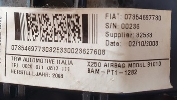 AIRBAG ULOŽENÍ ŘIDIČE PEUGEOT BOXER III