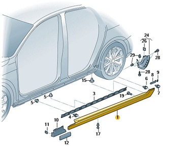 NAKŁADKA PROGU LEWEGO VOLKSWAGEN PASSAT B8 OE