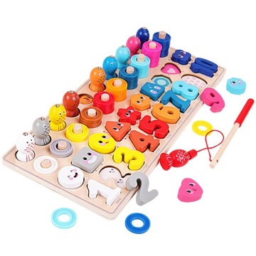 Деревянные счеты Монтессори, цифры, буквы