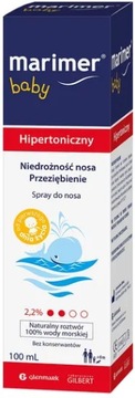 Marimer Baby hipertonic hipertoniczny spray do nosa woda morska 100 ml