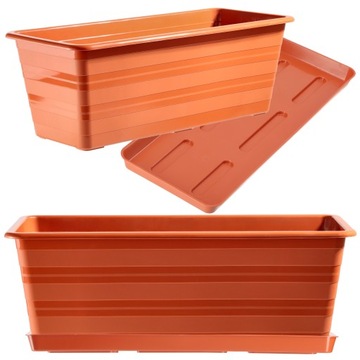 БАЛКОННАЯ ЯЩИКА 40см ЦВЕТОЧНЫЙ ГОРШОК + ПОДСТАВКА